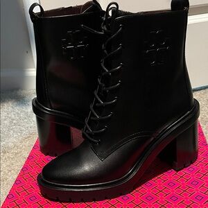 Tory Burch Black Chunky Heel Ankle Boots